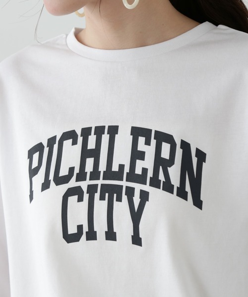 N.（N. Natural Beauty Basic）（エヌエヌナチュラルビューティーベーシック）の「ロゴロンT（Tシャツ/カットソー・レディース・オフホワイト/チャコールグレー・MEDIUM）」の8枚目の写真