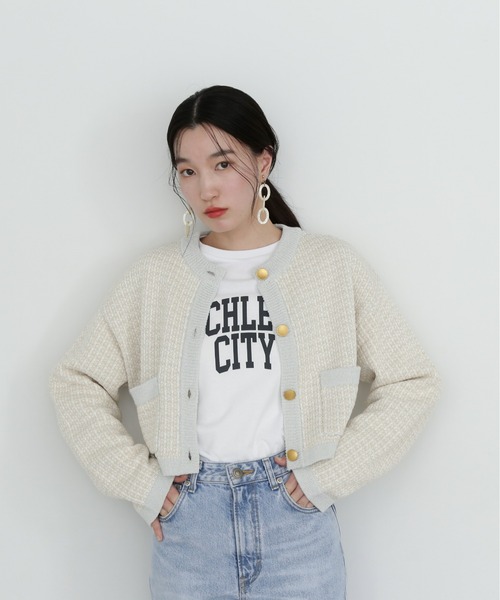 N.（N. Natural Beauty Basic）（エヌエヌナチュラルビューティーベーシック）の「ロゴロンT（Tシャツ/カットソー・レディース・オフホワイト/チャコールグレー・MEDIUM）」の9枚目の写真