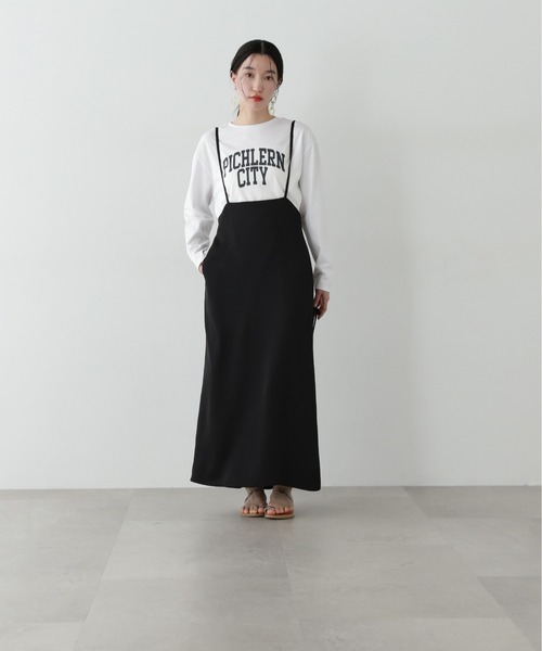 N.（N. Natural Beauty Basic）（エヌエヌナチュラルビューティーベーシック）の「ロゴロンT（Tシャツ/カットソー・レディース・オフホワイト/チャコールグレー・MEDIUM）」の13枚目の写真