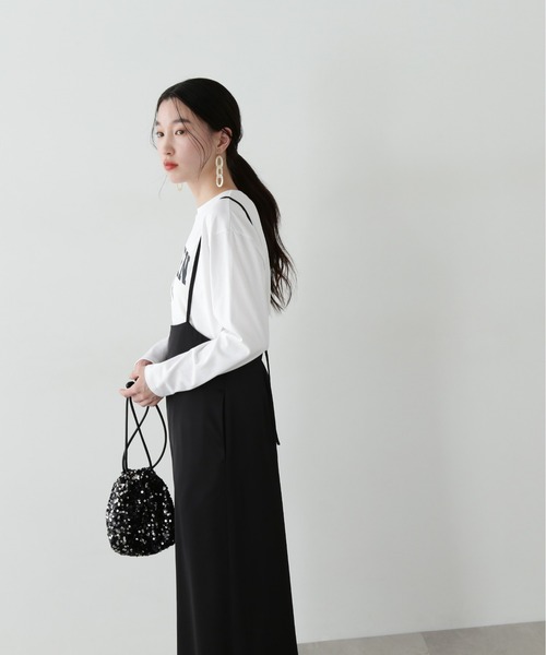 N.（N. Natural Beauty Basic）（エヌエヌナチュラルビューティーベーシック）の「ロゴロンT（Tシャツ/カットソー・レディース・オフホワイト/チャコールグレー・MEDIUM）」の14枚目の写真