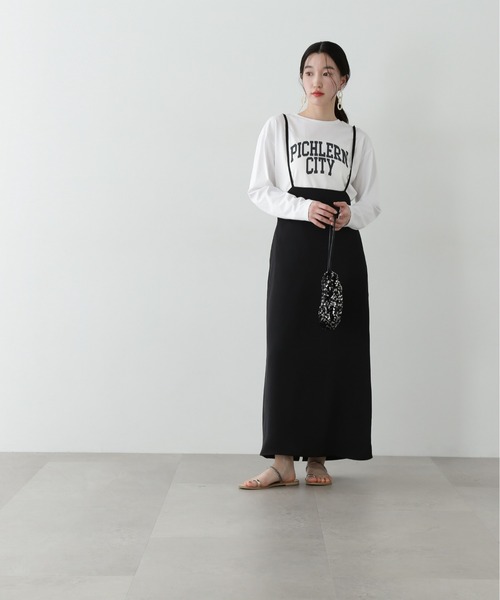 N.（N. Natural Beauty Basic）（エヌエヌナチュラルビューティーベーシック）の「ロゴロンT（Tシャツ/カットソー・レディース・オフホワイト/チャコールグレー・MEDIUM）」の16枚目の写真