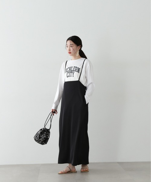 N.（N. Natural Beauty Basic）（エヌエヌナチュラルビューティーベーシック）の「ロゴロンT（Tシャツ/カットソー・レディース・オフホワイト/チャコールグレー・MEDIUM）」の17枚目の写真