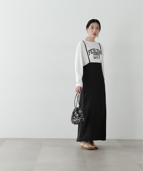 N.（N. Natural Beauty Basic）（エヌエヌナチュラルビューティーベーシック）の「ロゴロンT（Tシャツ/カットソー・レディース・オフホワイト/チャコールグレー・MEDIUM）」の18枚目の写真
