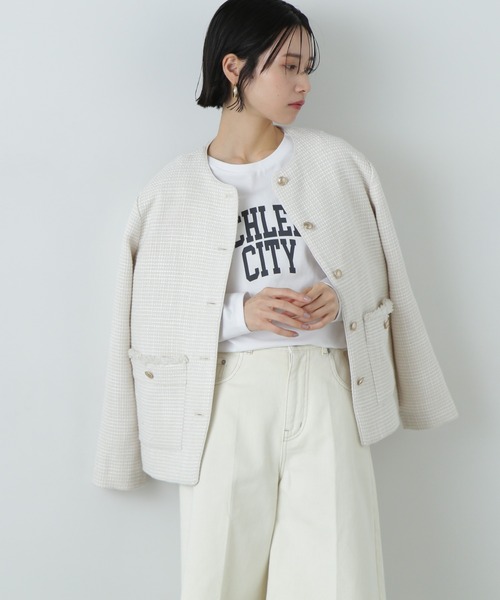 N.（N. Natural Beauty Basic）（エヌエヌナチュラルビューティーベーシック）の「ロゴロンT（Tシャツ/カットソー・レディース・オフホワイト/チャコールグレー・MEDIUM）」の19枚目の写真