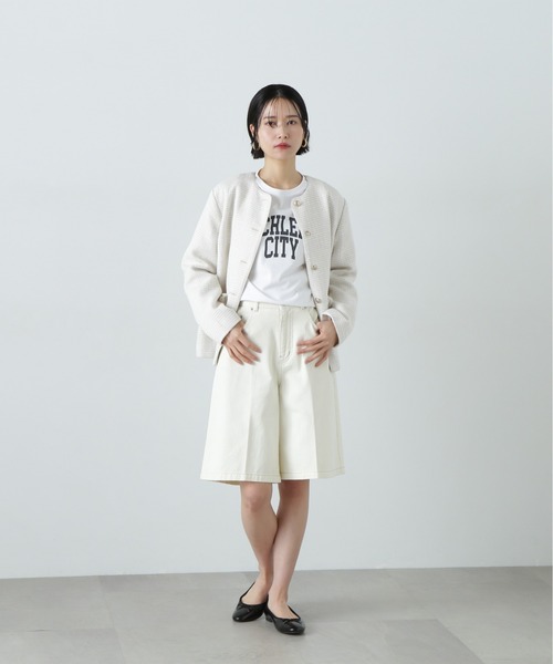 N.（N. Natural Beauty Basic）（エヌエヌナチュラルビューティーベーシック）の「ロゴロンT（Tシャツ/カットソー・レディース・オフホワイト/チャコールグレー・MEDIUM）」の20枚目の写真