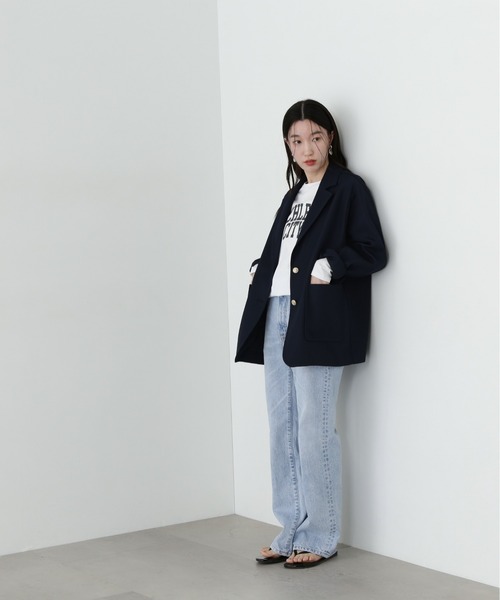 N.（N. Natural Beauty Basic）（エヌエヌナチュラルビューティーベーシック）の「ロゴロンT（Tシャツ/カットソー・レディース・オフホワイト/チャコールグレー・MEDIUM）」の22枚目の写真