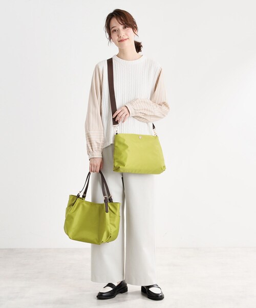 Reflect（リフレクト）の「【E‐QUALITY／しっかり収納／インナーバッグ入り／ショルダー付き】3WAYデザインバッグ（ショルダーバッグ・レディース・ネイビー系4/ベージュ系4/スモーキーグリーン系・00）」の9枚目の写真