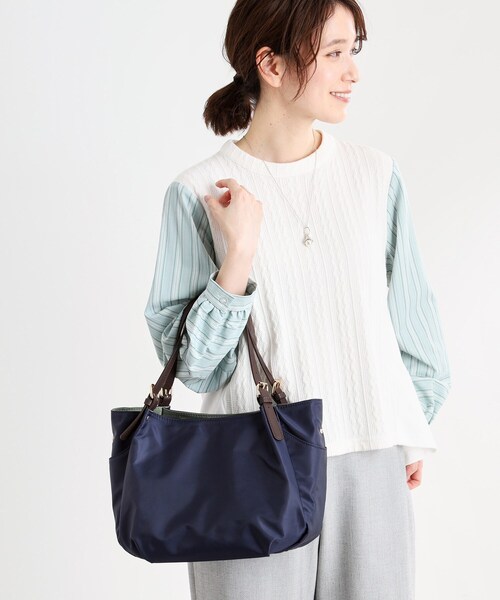 Reflect（リフレクト）の「【E‐QUALITY／しっかり収納／インナーバッグ入り／ショルダー付き】3WAYデザインバッグ（ショルダーバッグ・レディース・ネイビー系4/ベージュ系4/スモーキーグリーン系・00）」の12枚目の写真