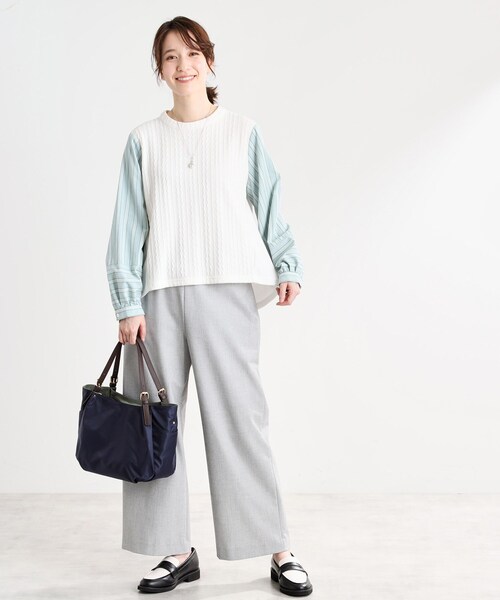 Reflect（リフレクト）の「【E‐QUALITY／しっかり収納／インナーバッグ入り／ショルダー付き】3WAYデザインバッグ（ショルダーバッグ・レディース・ネイビー系4/ベージュ系4/スモーキーグリーン系・00）」の13枚目の写真