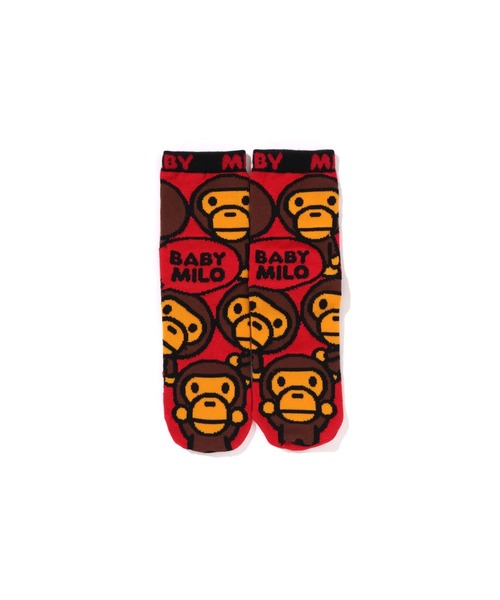 A BATHING APE(アベイシングエイプ)の「BABY MILO SOCKS(ソックス/靴下・キッズ・レッド/ブルー・LARGE/SMALL/MEDIUM)」の2枚目の写真