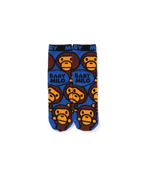 A BATHING APE(アベイシングエイプ)の「BABY MILO SOCKS(ソックス/靴下・キッズ・レッド/ブルー・LARGE/SMALL/MEDIUM)」の1枚目の写真