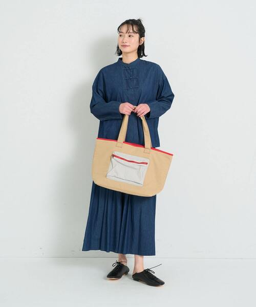 conges payes ADIEU TRISTESSE（コンジェ ペイエ アデュートリステス）の「異素材配色トート（トートバッグ・レディース・ブルーグレー/ベージュ・FREE）」の12枚目の写真