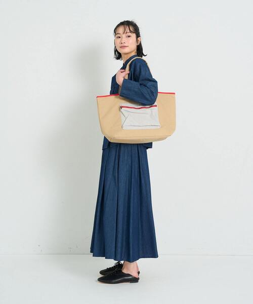 conges payes ADIEU TRISTESSE（コンジェ ペイエ アデュートリステス）の「異素材配色トート（トートバッグ・レディース・ブルーグレー/ベージュ・FREE）」の11枚目の写真