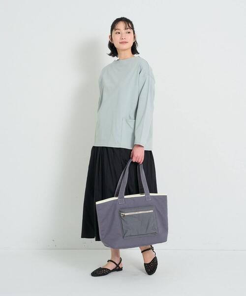 conges payes ADIEU TRISTESSE（コンジェ ペイエ アデュートリステス）の「異素材配色トート（トートバッグ・レディース・ブルーグレー/ベージュ・FREE）」の15枚目の写真