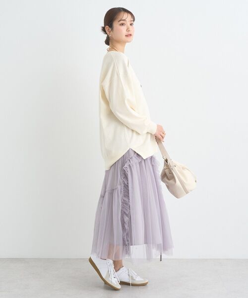 earth music&ecology（アースミュージックアンドエコロジー）の「チュールアシンメトリーフリルスカート（スカート・レディース・ライトグレー/ライトベージュ/ブルー系その他3/ブラック系その他3・FREE）」の16枚目の写真