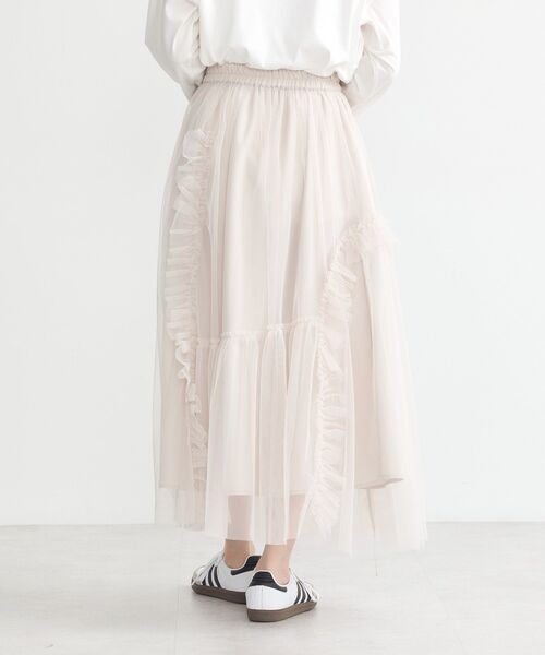 earth music&ecology（アースミュージックアンドエコロジー）の「チュールアシンメトリーフリルスカート（スカート・レディース・ライトグレー/ライトベージュ/ブルー系その他3/ブラック系その他3・FREE）」の20枚目の写真