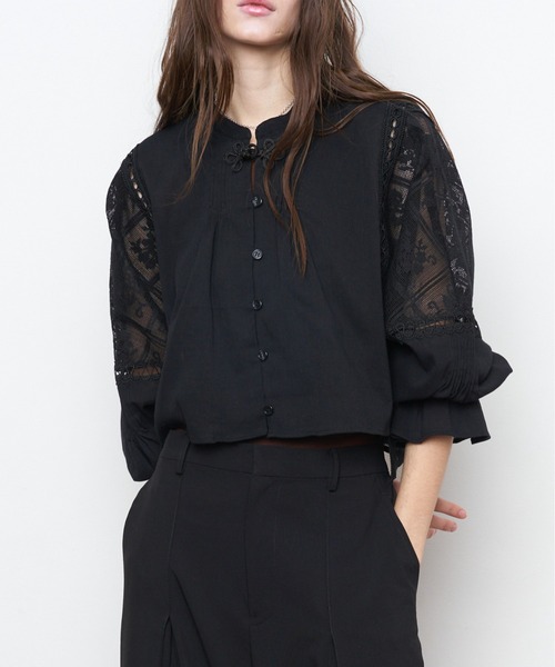 Muel Chic（ミュエルシック）の「Pam lace blouse  パムレースブラウス（シャツ/ブラウス・レディース・ホワイト/コーラルピンク/ブラック・FREE）」の3枚目の写真