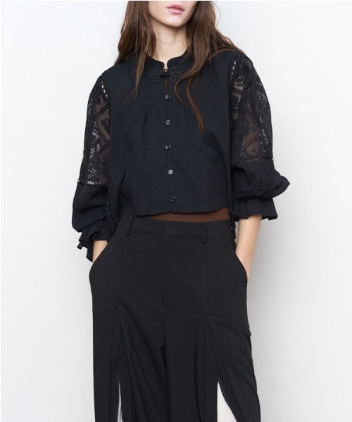 Muel Chic（ミュエルシック）の「Pam lace blouse  パムレースブラウス（シャツ/ブラウス・レディース・ホワイト/コーラルピンク/ブラック・FREE）」の9枚目の写真