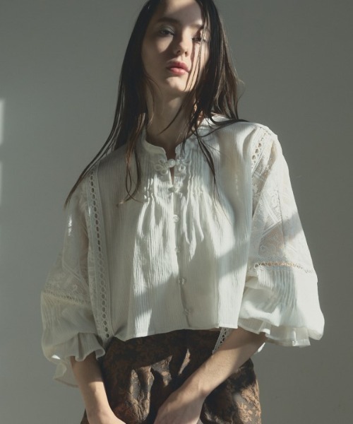 Muel Chic（ミュエルシック）の「Pam lace blouse  パムレースブラウス（シャツ/ブラウス・レディース・ホワイト/コーラルピンク/ブラック・FREE）」の22枚目の写真