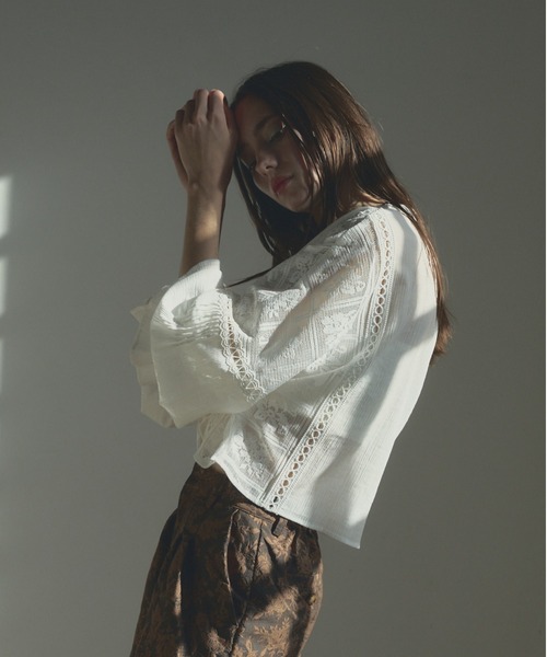 Muel Chic（ミュエルシック）の「Pam lace blouse  パムレースブラウス（シャツ/ブラウス・レディース・ホワイト/コーラルピンク/ブラック・FREE）」の21枚目の写真