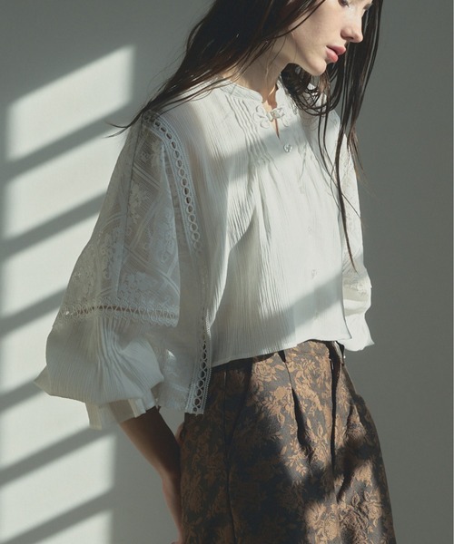 Muel Chic（ミュエルシック）の「Pam lace blouse  パムレースブラウス（シャツ/ブラウス・レディース・ホワイト/コーラルピンク/ブラック・FREE）」の13枚目の写真