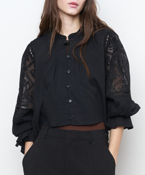 Muel Chic（ミュエルシック）の「Pam lace blouse  パムレースブラウス（シャツ/ブラウス・レディース・ホワイト/コーラルピンク/ブラック・FREE）」の12枚目の写真
