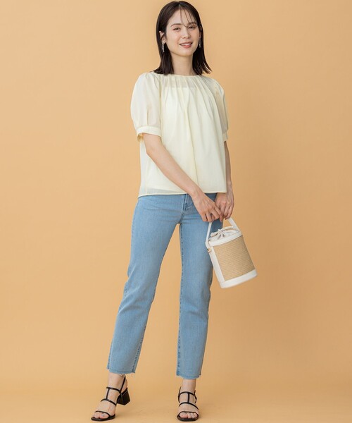 組曲（クミキョク）の「ミットデニム パンツ（デニムパンツ・レディース・ダルブルー系/サックスブルー系・S2/S1）」の21枚目の写真