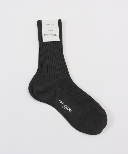 Bresciani（ブレシアニ）の「BRESCIANI ブレッシアーニ 別注リブソックス WD009UN0001（ソックス/靴下・レディース・チャコールグレー/グレー/ホワイト/ベージュ系その他/レッド/ピンク・FREE）」の2枚目の写真