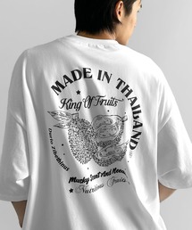 《JaVaジャバコラボ》周りと差がつくアート感。綿100% タイ☆トロピカルフルーツ柄☆ビッグTシャツ