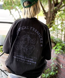 《JaVaジャバコラボ》周りと差がつくアート感。綿100% タイ☆トロピカルフルーツ柄☆ビッグTシャツ