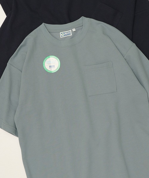DISCUS ATHLETIC（ディスカス　アスレチック）の「【DISCUS ATHLETIC/ディスカス アスレチック】COOL MAX/クールマックス 無地/ポケット付き 半袖Tシャツ（Tシャツ/カットソー・レディース・ブラック/グレイッシュベージュ/ピンクベージュ/ホワイト/スミクロ/オートミール/ネイビー/ダークブルー・M/L/XL）」の8枚目の写真