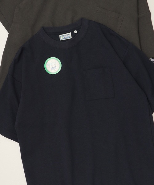 DISCUS ATHLETIC（ディスカス　アスレチック）の「【DISCUS ATHLETIC/ディスカス アスレチック】COOL MAX/クールマックス 無地/ポケット付き 半袖Tシャツ（Tシャツ/カットソー・レディース・ブラック/グレイッシュベージュ/ピンクベージュ/ホワイト/スミクロ/オートミール/ネイビー/ダークブルー・M/L/XL）」の7枚目の写真