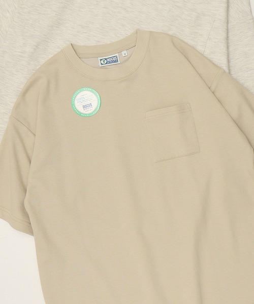 DISCUS ATHLETIC（ディスカス　アスレチック）の「【DISCUS ATHLETIC/ディスカス アスレチック】COOL MAX/クールマックス 無地/ポケット付き 半袖Tシャツ（Tシャツ/カットソー・レディース・ブラック/グレイッシュベージュ/ピンクベージュ/ホワイト/スミクロ/オートミール/ネイビー/ダークブルー・M/L/XL）」の6枚目の写真