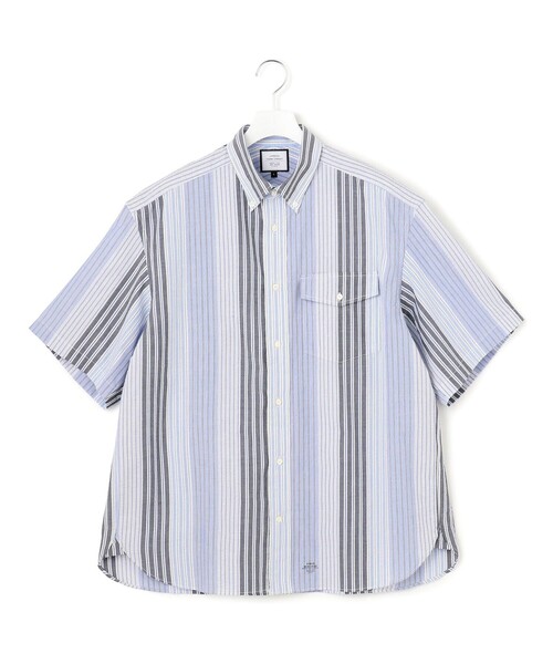 J.PRESS YORK STREET(ジェイプレスヨークストリート)の「【UNISEX】ランダムストライプ シャツ(シャツ/ブラウス・メンズ・ブルー系1/レッド系1・LARGE/MEDIUM/SMALL)」の2枚目の写真