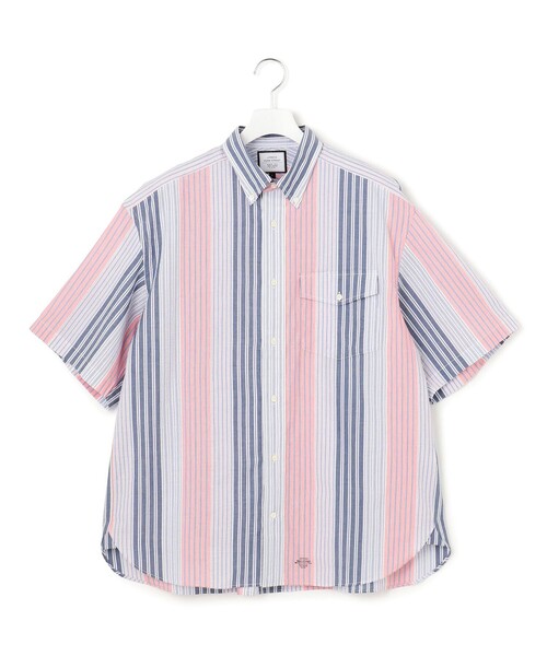 J.PRESS YORK STREET(ジェイプレスヨークストリート)の「【UNISEX】ランダムストライプ シャツ(シャツ/ブラウス・メンズ・ブルー系1/レッド系1・LARGE/MEDIUM/SMALL)」の4枚目の写真