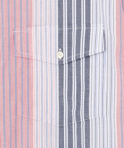 J.PRESS YORK STREET(ジェイプレスヨークストリート)の「【UNISEX】ランダムストライプ シャツ(シャツ/ブラウス・メンズ・ブルー系1/レッド系1・LARGE/MEDIUM/SMALL)」の8枚目の写真