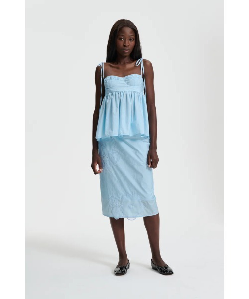 セール】BRALETTE TOP WITH VOLUMINOUS PEPLUM（シャツ/ブラウス