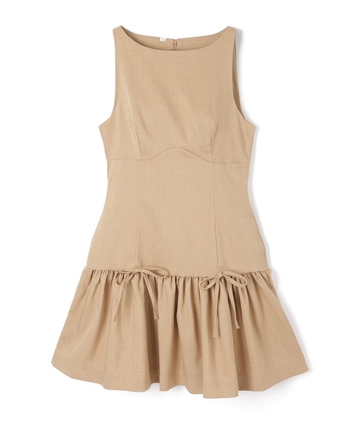 M DOLLY(エムドリー)の「sleeveless ribbon gather dress/ノースリーブリボンギャザーワンピース(ワンピース・レディース・ベージュ/ブラック・XS/M/S)」の13枚目の写真