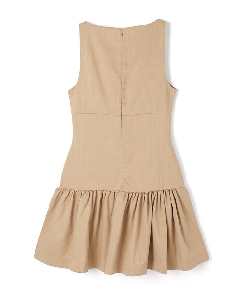 M DOLLY(エムドリー)の「sleeveless ribbon gather dress/ノースリーブリボンギャザーワンピース(ワンピース・レディース・ベージュ/ブラック・XS/M/S)」の5枚目の写真