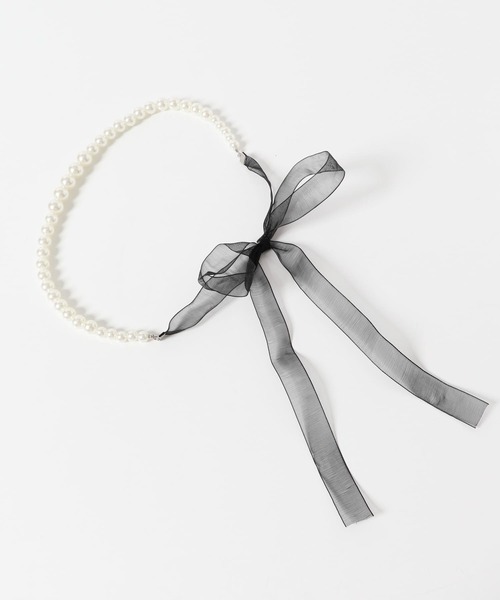 SMELLY(スメリー)の「シアーリボンパールネックレス(ネックレス・レディース・ブラック系その他・-)」の9枚目の写真