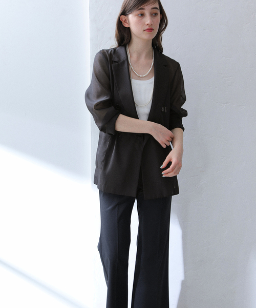 新品未使用:ベイクルーズLaTotaliteのウォッシャブルシアージャケット 洗える】ウォッシャブルシアージャケット（テーラードジャケット