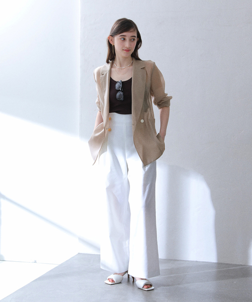 新品未使用:ベイクルーズLaTotaliteのウォッシャブルシアージャケット 洗える】ウォッシャブルシアージャケット（テーラードジャケット