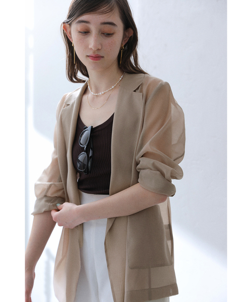 新品未使用:ベイクルーズLaTotaliteのウォッシャブルシアージャケット 洗える】ウォッシャブルシアージャケット（テーラードジャケット