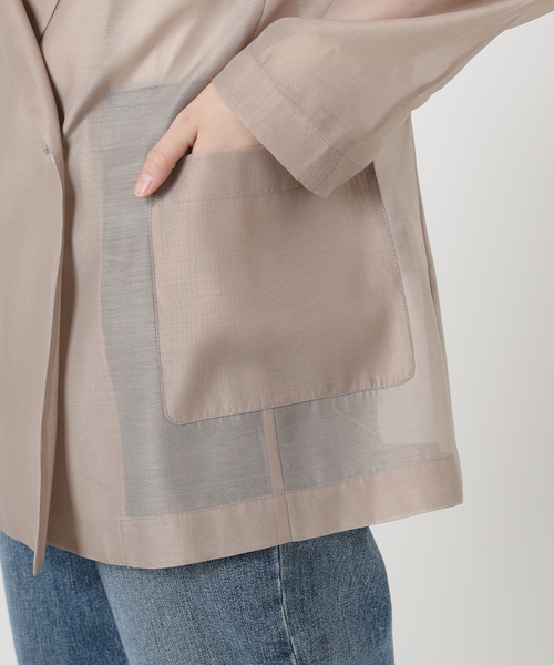 【La Totalite】シアーダブルジャケット(グレージュ) La Totalite】シアーダブルジャケット(グレージュ) 追加