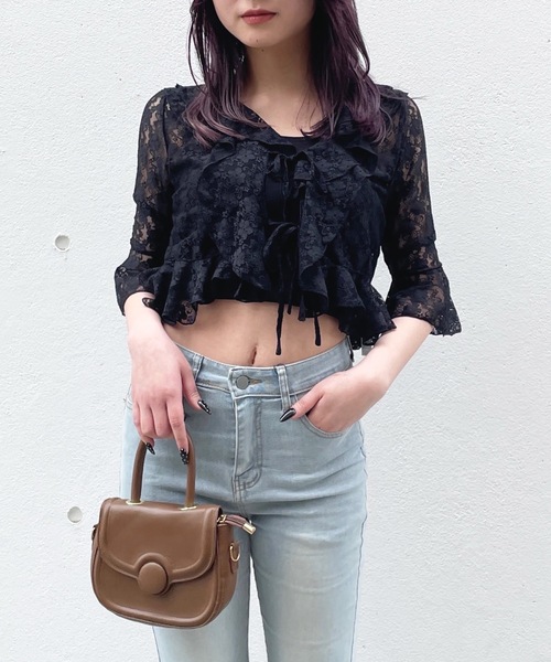 one way（ワンウェイ）の「レースフリルカーディガン（カーディガン/ボレロ・レディース・ベージュ/ホワイト/ブラック・FREE）」の13枚目の写真