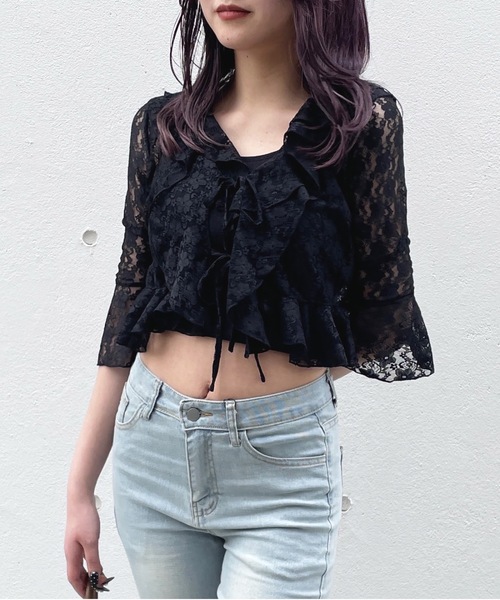 one way（ワンウェイ）の「レースフリルカーディガン（カーディガン/ボレロ・レディース・ベージュ/ホワイト/ブラック・FREE）」の14枚目の写真