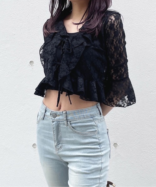 one way（ワンウェイ）の「レースフリルカーディガン（カーディガン/ボレロ・レディース・ベージュ/ホワイト/ブラック・FREE）」の15枚目の写真