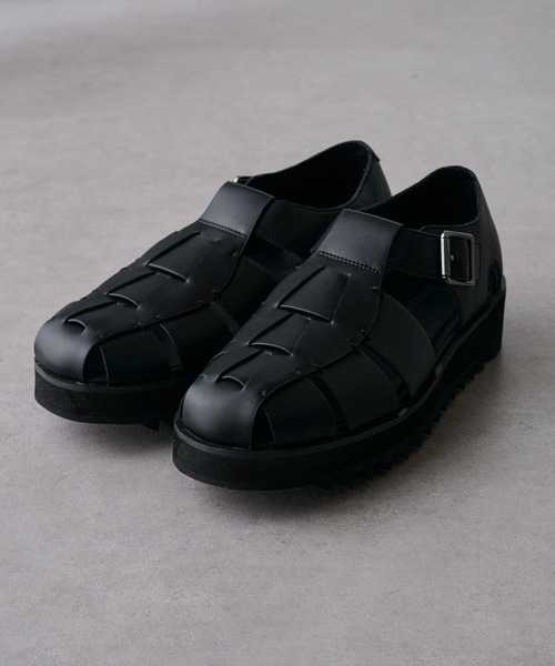 HAUS（ハウス）の「【HAUS】厚底SHARK SOLE GRUKHA SANDALS シャークソールグルカサンダル（サンダル・メンズ・ブラック・L/M/LL）」の8枚目の写真