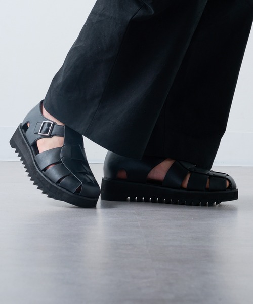 HAUS（ハウス）の「【HAUS】厚底SHARK SOLE GRUKHA SANDALS シャークソールグルカサンダル（サンダル・メンズ・ブラック・L/M/LL）」の12枚目の写真