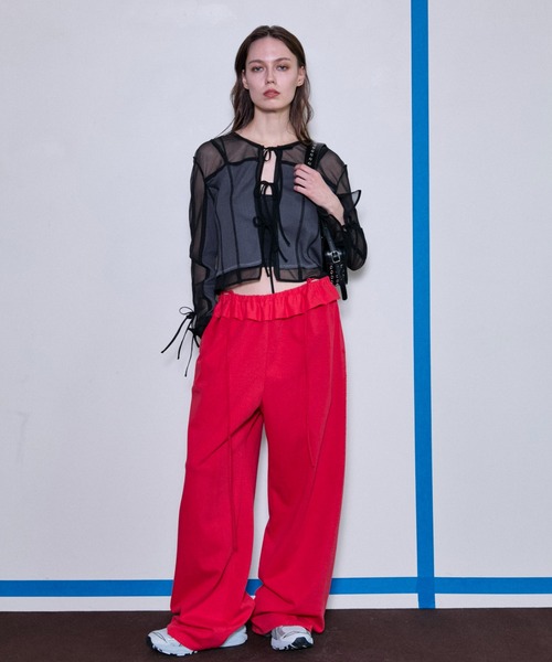 MAISON SPECIAL（メゾンスペシャル）の「Waist Ruffle Sweatpants/ウエストフリルスウェットパンツ【MAISON SPECIAL/メゾンスペシャル】（スウェットパンツ・レディース・ホワイト/レッド/グレー/チャコールグレー・38/36）」の10枚目の写真